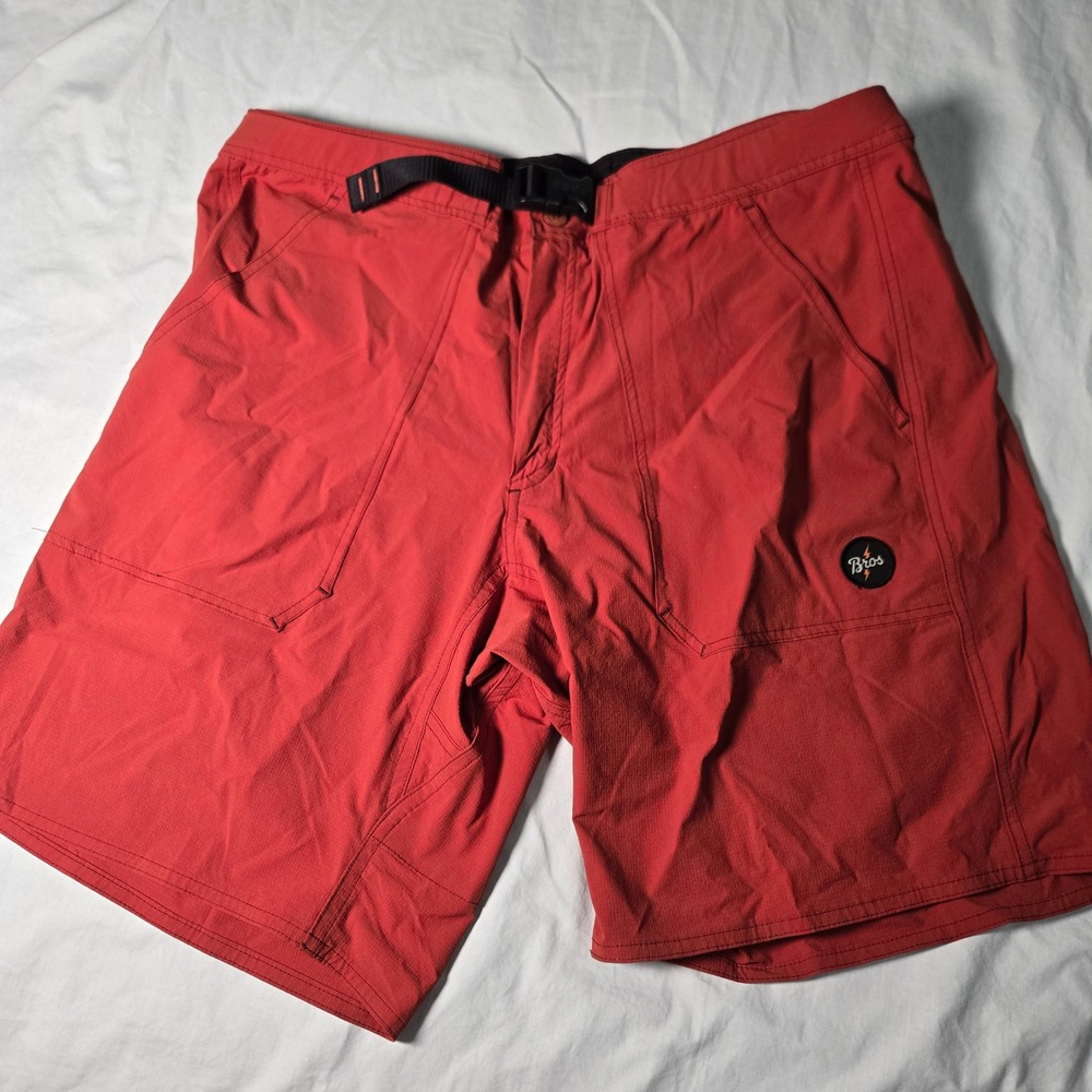 Howler‎ Bros Shorts Rust Technical Hiking Size 38 Integrated Belt Heed The Call